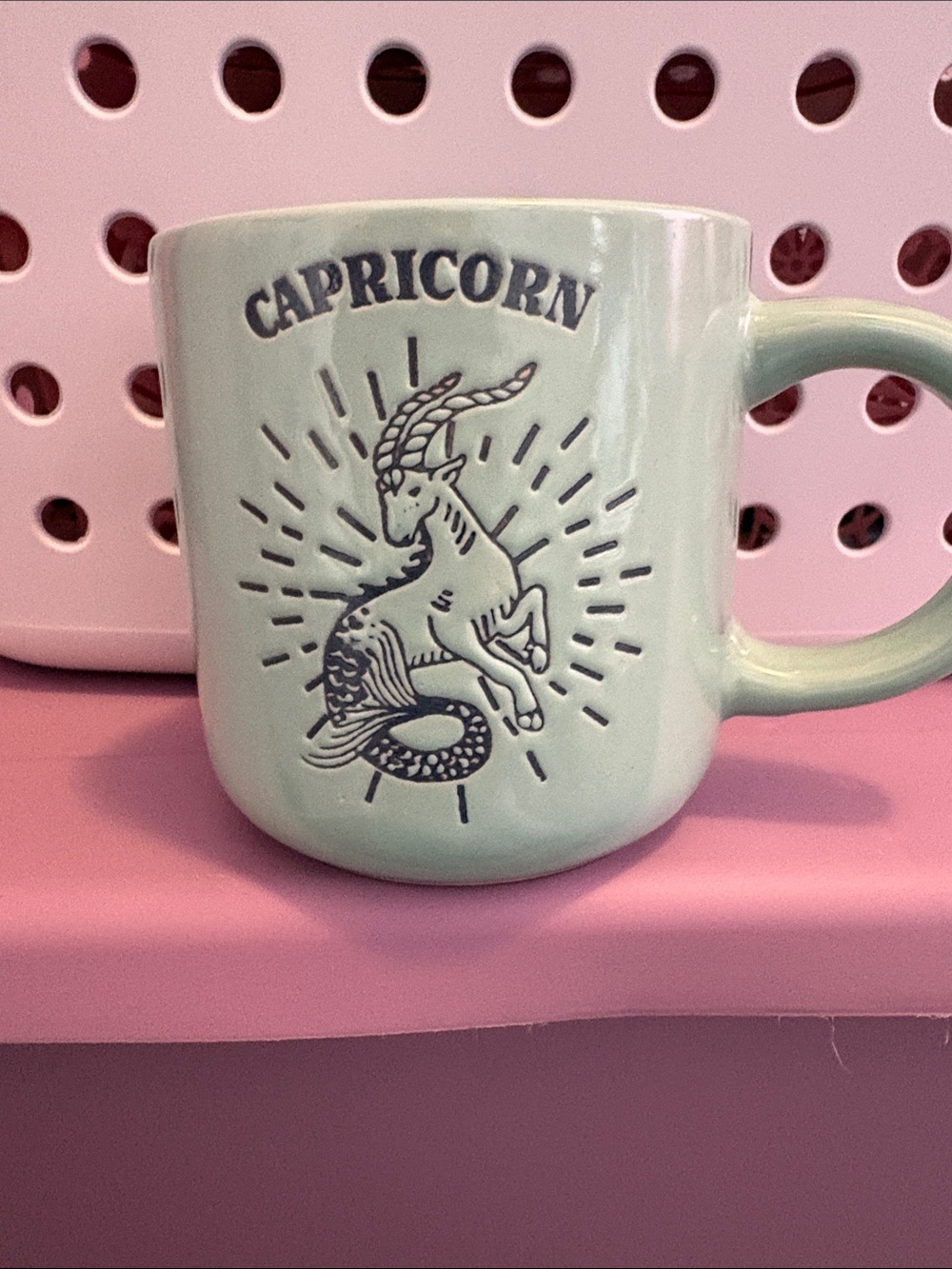 Capricorn Ceramic Mug in Mint Green